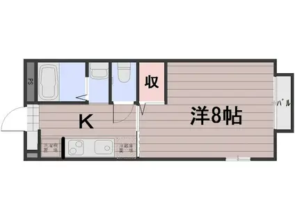 スカイガーデン豊成(1K/1階)の間取り写真