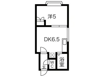 ヴィルヌーブ澄川(1DK/3階)の間取り写真