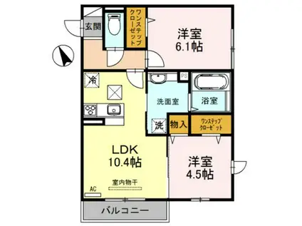 スペチアーレK(2LDK/1階)の間取り写真
