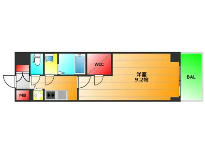 プレサンス江戸堀(1K/6階)の間取り写真