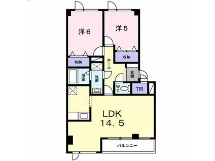 ノ-スリバ-V(2LDK/2階)の間取り写真