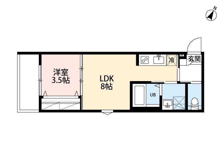ROBOT HOME 金山町 III(1LDK/1階)の間取り写真