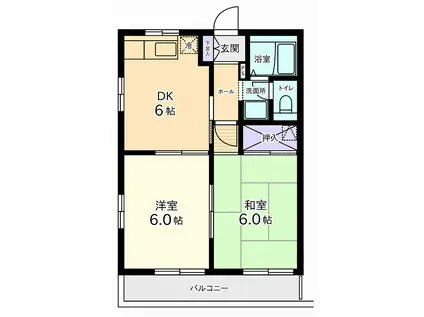 メゾンファーストYAZAWA(2DK/2階)の間取り写真