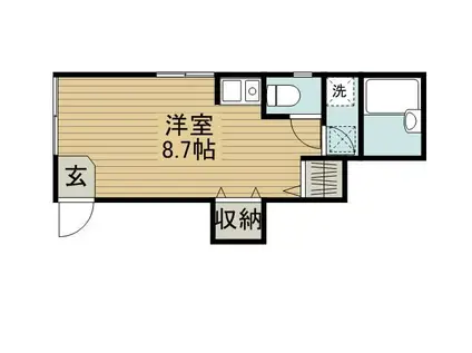 ベルパーク錦(ワンルーム/1階)の間取り写真