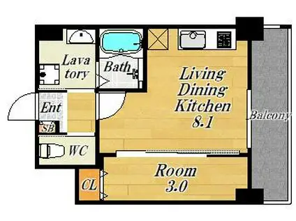 テラ西九条(1LDK/3階)の間取り写真