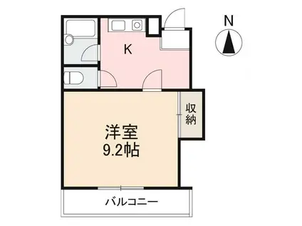ディエス西宝町(1K/1階)の間取り写真