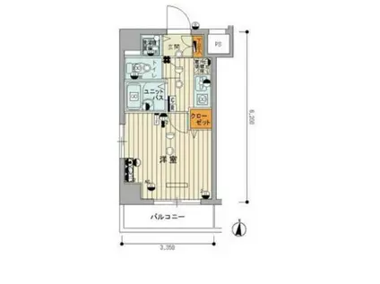 スカイコートヌーベル中村橋(1K/3階)の間取り写真