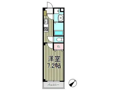 アンプルールフェール大船(1K/1階)の間取り写真