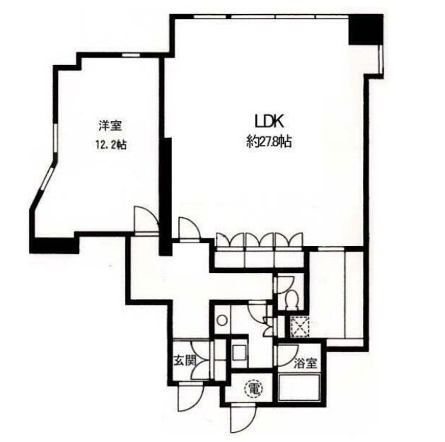 渋谷プロパティータワー(1LDK/15階)の間取り写真