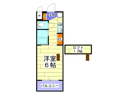 エステムコート難波ウエスト-SIDE大阪ドーム前(1K/4階)の間取り写真