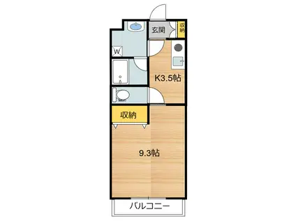MAS RESIDENCE 美咲野(1K/2階)の間取り写真