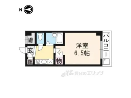 アップタウンヴィレッジ(1K/1階)の間取り写真