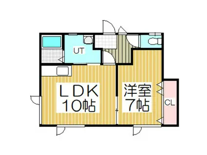 ハイツリーフ(1LDK/1階)の間取り写真