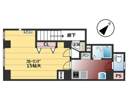 中野第二ビル(1K/2階)の間取り写真