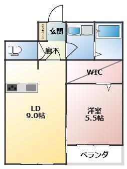 ADVANCE光の森(1LDK/2階)の間取り写真