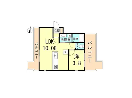 板宿北マンション(1LDK/4階)の間取り写真