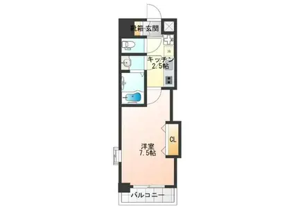 LUXE我孫子(1K/9階)の間取り写真