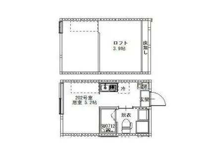 AXIS青砥(ワンルーム/2階)の間取り写真