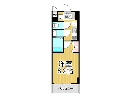フォレ立花駅前(1K/10階)の間取り写真