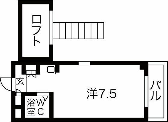 ベース1浜寺(ワンルーム/4階)の間取り写真