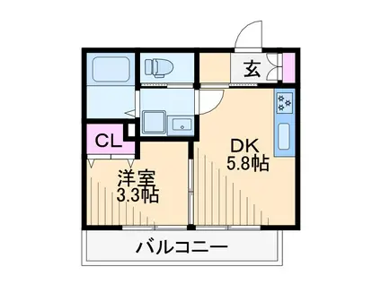 カーサフルヤ(1DK/2階)の間取り写真