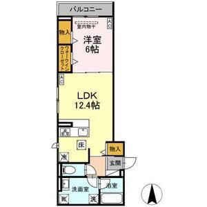 AVGI新瑞橋(1LDK/1階)の間取り写真