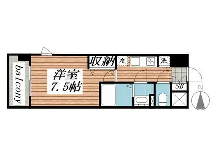 メゾン・ド・ヴィレ千葉中央(1K/4階)の間取り写真