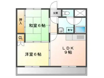 ハイシャトーエクメーネ(2DK/3階)の間取り写真