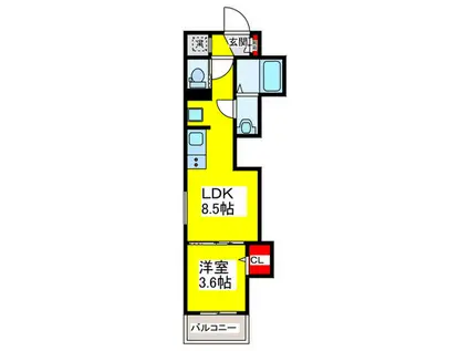 FASECIA WAKAE(1LDK/1階)の間取り写真