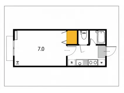 カリーノ(1K/1階)の間取り写真