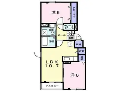レオノール太平(2LDK/2階)の間取り写真