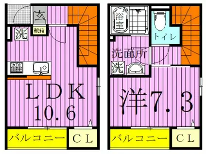 リブリ・西初石II(1LDK/1階)の間取り写真