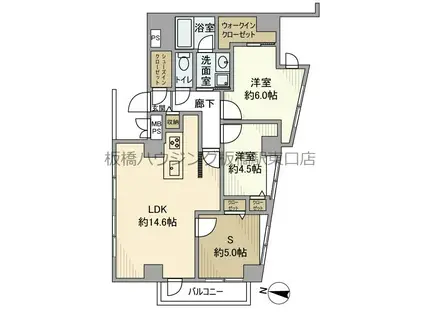 ライオンズマンション王子第5(2SLDK/4階)の間取り写真
