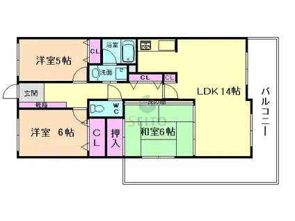 アコール隆豊(3LDK/7階)の間取り写真
