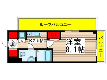 バードピア実籾(1K/9階)の間取り写真