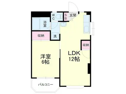 野中第3マンション(1LDK/1階)の間取り写真