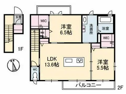 ブランコーポ石井城(2LDK/2階)の間取り写真