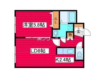 ノースパレス福住参番館(1LDK/3階)の間取り写真