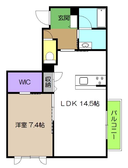 シャーメゾン パン サンク(1LDK/2階)の間取り写真