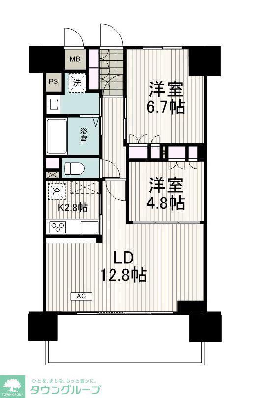 リーラ横浜川和町(2LDK/4階)の間取り写真