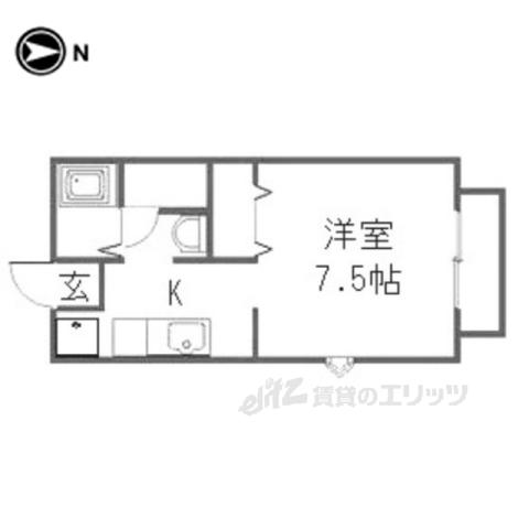 ハイツ山岡(1K/2階)の間取り写真