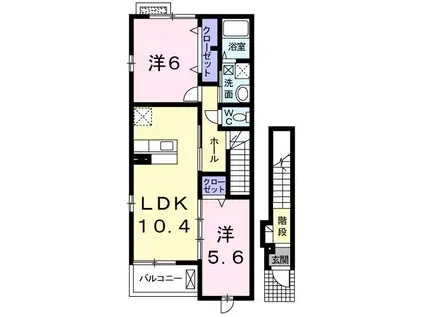サングレイス II(2LDK/2階)の間取り写真