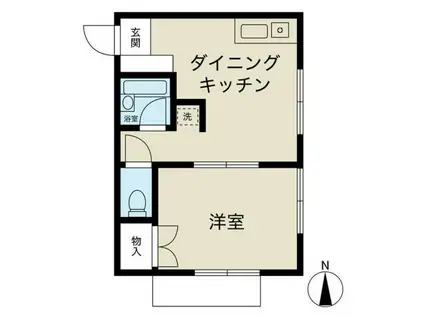 SS逗子ハイムII(1DK/1階)の間取り写真