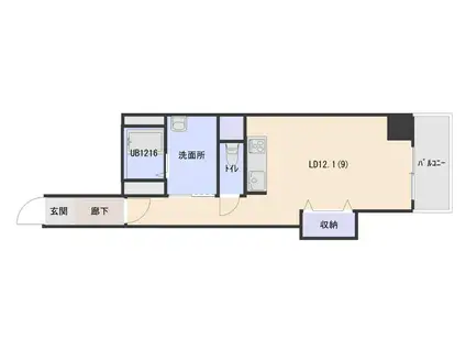 パイン・ワン・クナイ(ワンルーム/4階)の間取り写真