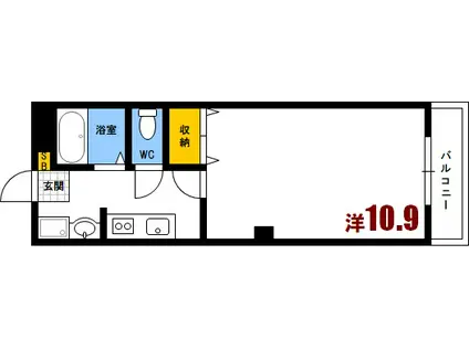 リバーサイド府中(1K/2階)の間取り写真