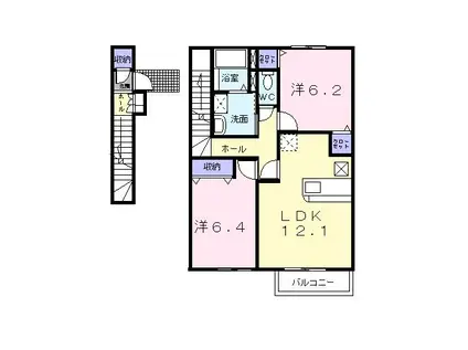 アレッサ(2LDK/2階)の間取り写真