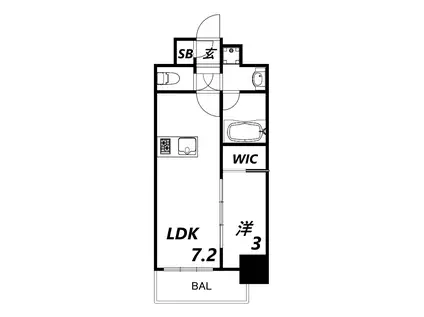 エスリードレジデンス ザ・グラン大阪ノア(1LDK/11階)の間取り写真