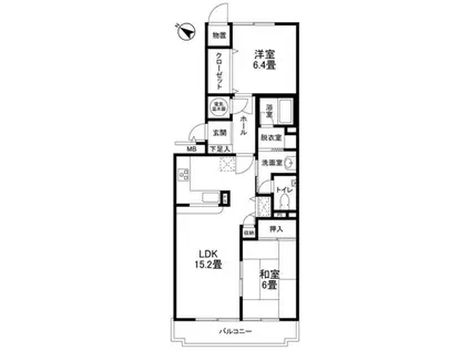 ガーデンクレス(2LDK/2階)の間取り写真