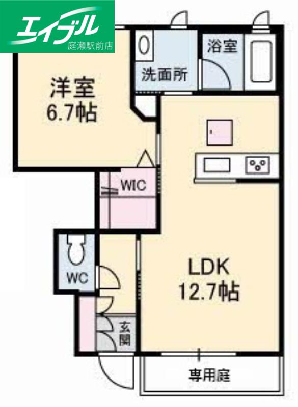 ヴィラ・アンテンヌ(1LDK/1階)の間取り写真