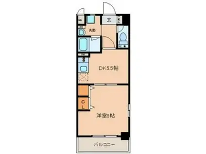 太閤通マンション(1DK/7階)の間取り写真